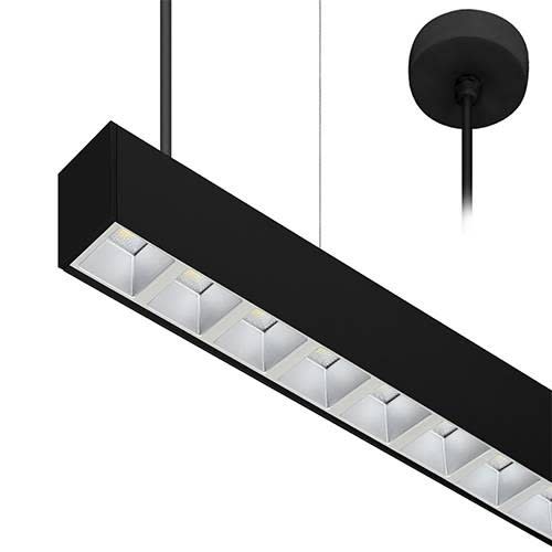 Indigo Lighting - LINEAR 1 P 38W 6625Lm 75° DALI Noir mat - Argent