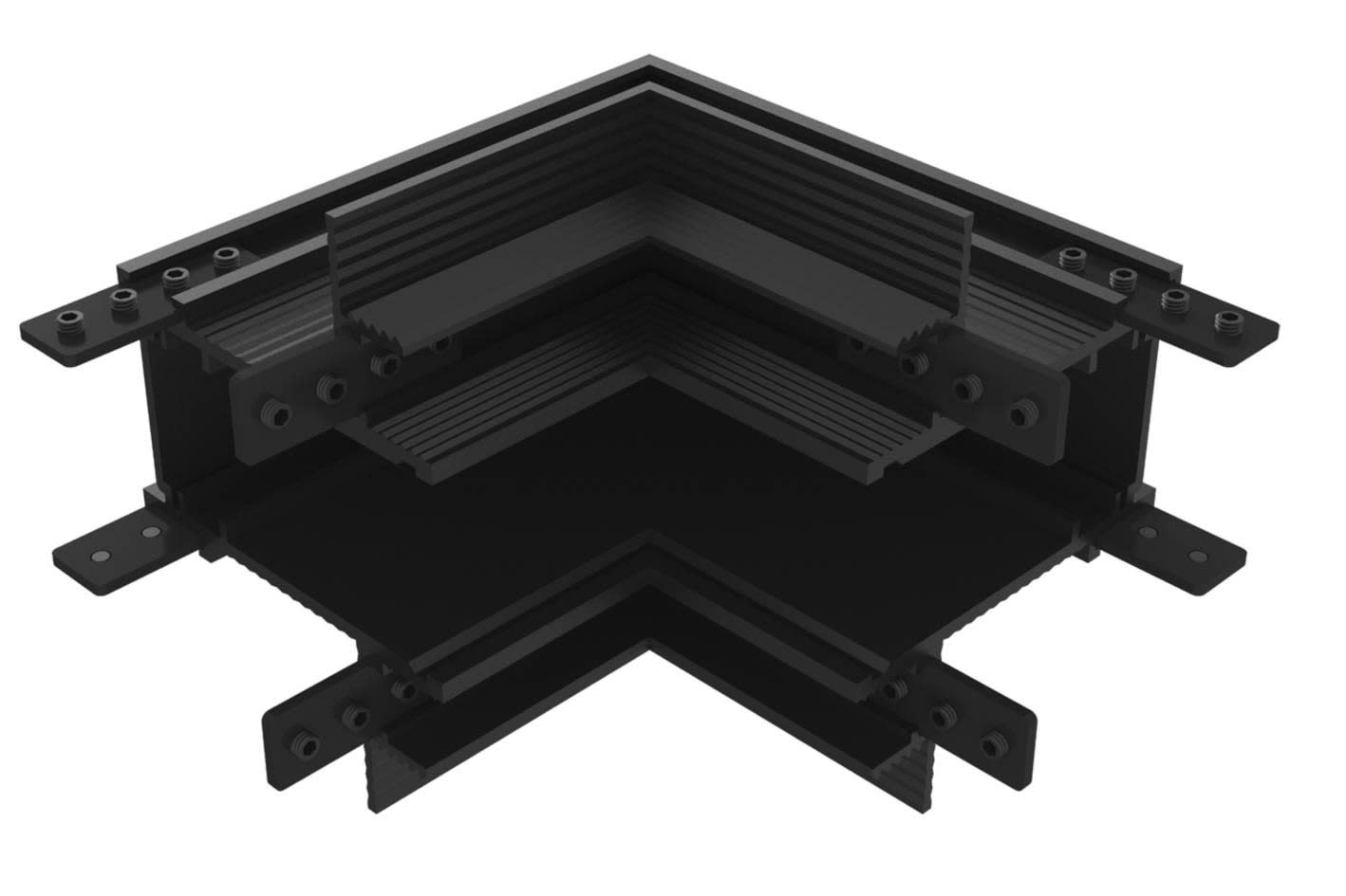 Indigo Lighting - CONNEXION L 90° MUR INT AVEC TR24805 Noir mat