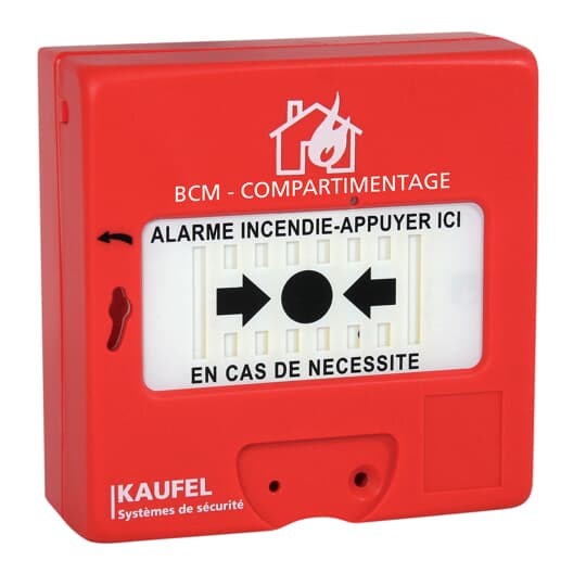 Kaufel - Alarme incendie - Declencheur manuel a membrane deformable rouge