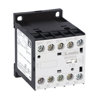 LOVATO ELECTRIC - Minicontacteur auxiliaire, BG0031A, 3NO+1NF, 230V 60Hz