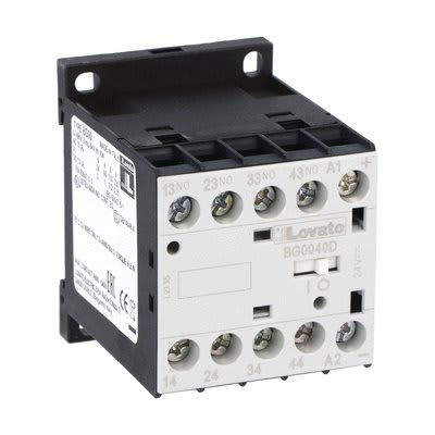 LOVATO ELECTRIC - Minicontacteur auxiliaire, BG0040D, 4P NO, 125VDC