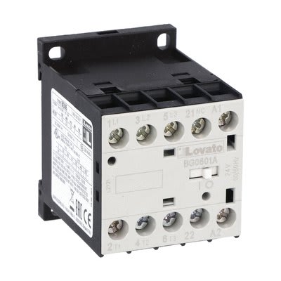 LOVATO ELECTRIC - Minicontacteur, BG0601A, 3P+1NF, 6A AC3, 24V 50/60Hz