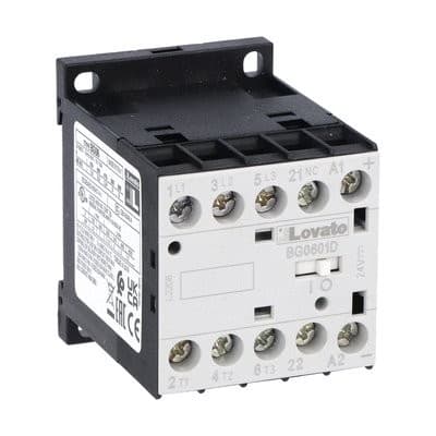 LOVATO ELECTRIC - Minicontacteur, BG0601D, 3P+1NF, 6A AC3, 24VDC
