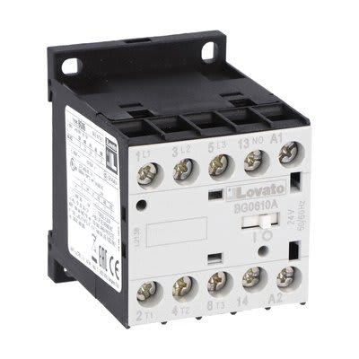 LOVATO ELECTRIC - Minicontacteur, BG0610A, 3P+1NO, 6A AC3, 220V 60Hz