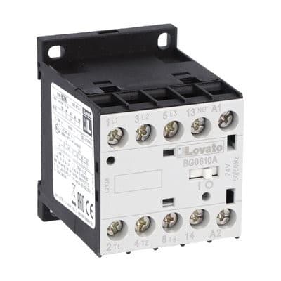 LOVATO ELECTRIC - Minicontacteur, BG0610A, 3P+1NO, 6A AC3, 460V 60Hz