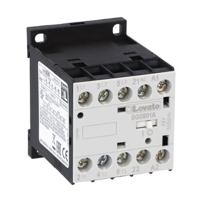 LOVATO ELECTRIC - Minicontacteur, BG0901A, 3P+1NF, 9A AC3, 24V 50/60Hz
