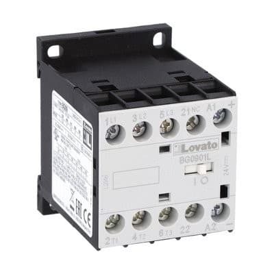 LOVATO ELECTRIC - Minicontacteur, BG0901L, 3P+1NF, 9A AC3, 24VDC, faible consommation