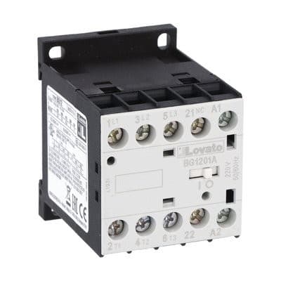 LOVATO ELECTRIC - Minicontacteur, BG1201A, 3P+1NF, 12A AC3, 24V 50/60Hz