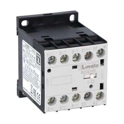 LOVATO ELECTRIC - Minicontacteur, BG1201D, 3P+1NF, 12A AC3, 24VDC