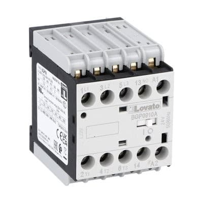 LOVATO ELECTRIC - Minicontacteur, BGP0910A, 3P+1NO, 9A AC3, 220V 60Hz, avec broches à souder