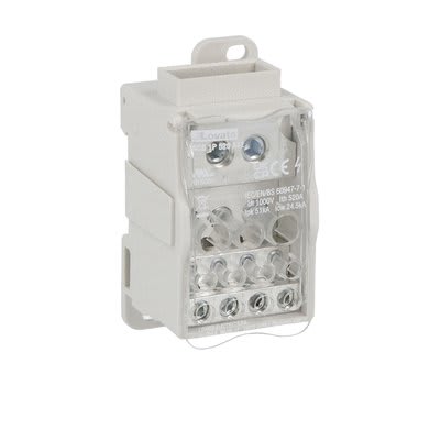 LOVATO ELECTRIC - Bloc répartiteur 1P, 520A, 12 bornes, fente 25x9.5mm x barre de cuivre flexible