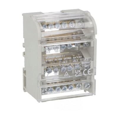 LOVATO ELECTRIC - Bloc répartiteur 4P, 100A, 7 bornes, max. 25mm2