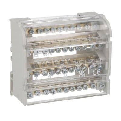 LOVATO ELECTRIC - Bloc répartiteur 4P, 100A, 11 bornes, max. 25mm2