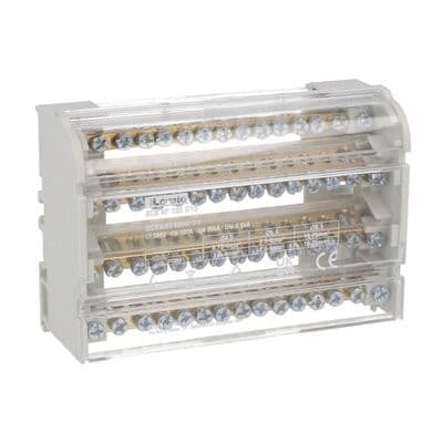 LOVATO ELECTRIC - Bloc répartiteur 4P, 100A, 15 bornes, max. 25mm2