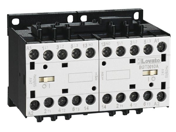 LOVATO ELECTRIC - Contact.-inverseurs de phase 220VAC 60Hz 5.7kW 12A AC3 avec condamn. intégrée