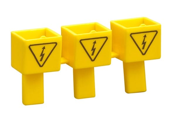 LOVATO ELECTRIC - Jeue de 3 caches isolants pour ternaisons de barres UL489 non utilisées