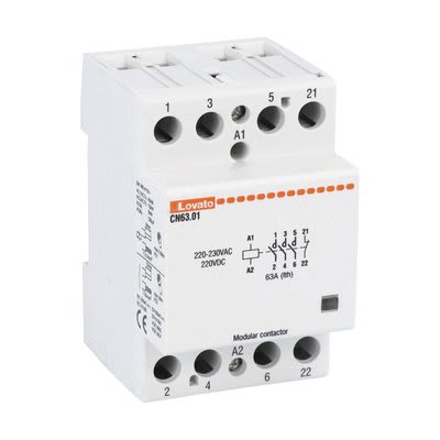 LOVATO ELECTRIC - Contacteurs modulaires 3M 63A AC1 220-230VAC 3NO+1NC