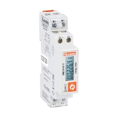 LOVATO ELECTRIC - Compteurs d`énergie 220-240VAC 40A directe 1U, 1 aux statique prog.