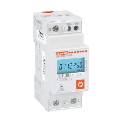 LOVATO ELECTRIC - Compteurs d`énergie MID 220-240VAC 63A directe 2U, 1 aux statique prog.