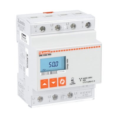 LOVATO ELECTRIC - Compteurs d`énergie MID num. 3L+N directe 80A 4U interface M-bus