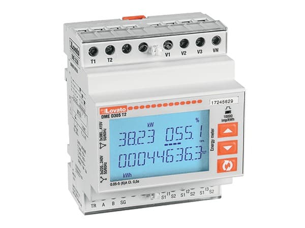 LOVATO ELECTRIC - Compteurs d`énergie num non extensi. 3L+N 4U 2 aux stat prog. + connex. TA/5A