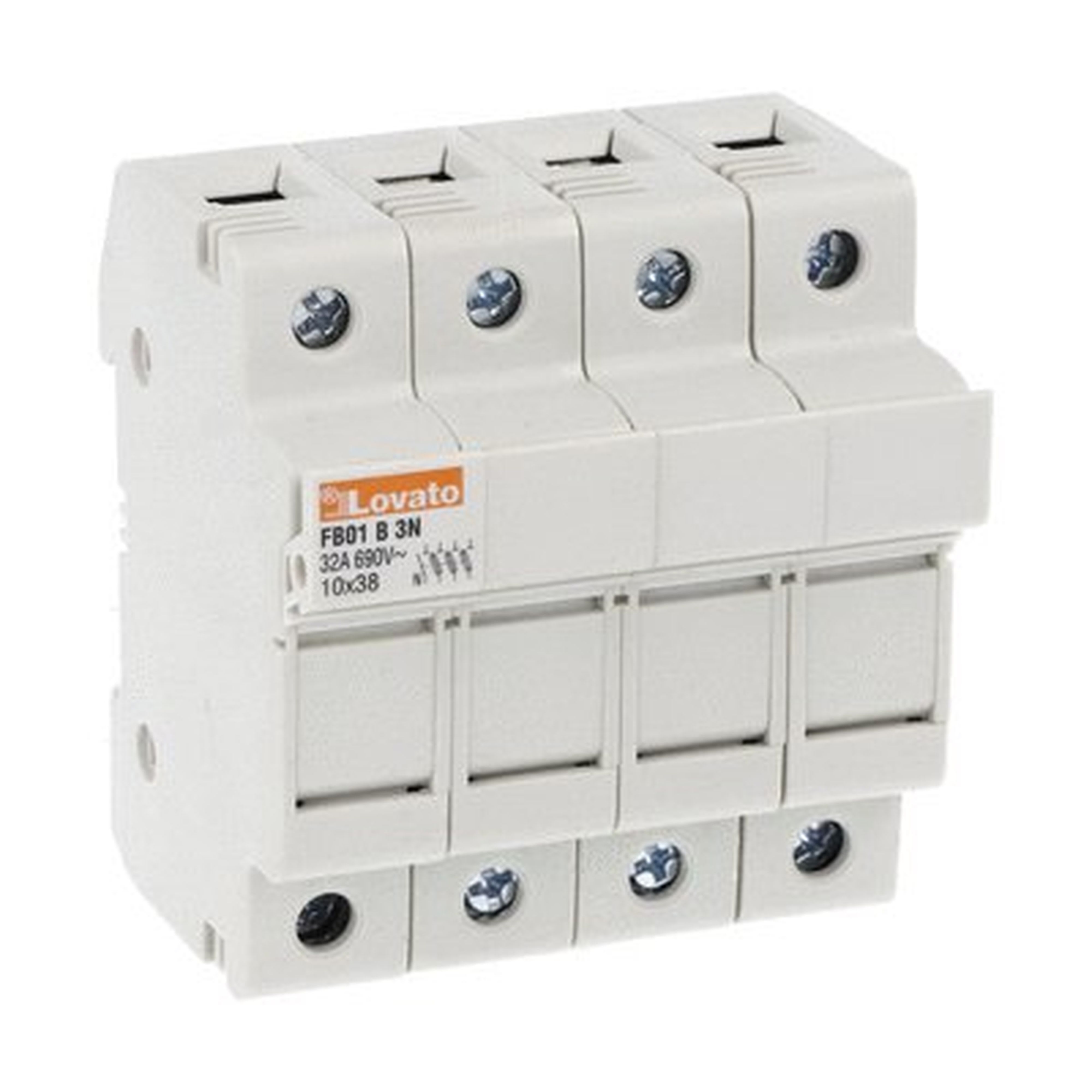 LOVATO ELECTRIC - Porte-fusibles, pour fusibles 10x38 3P+N In32A 690VAC sans indicateur lum.