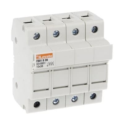 LOVATO ELECTRIC - Porte-fusibles, pour fusibles 10x38 3P+N In32A 690VAC sans indicateur lum.
