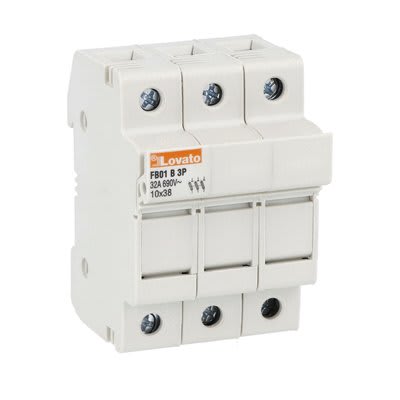 LOVATO ELECTRIC - Porte-fusibles, pour fusibles 10x38 3P In32A 690VAC sans indicateur lum.