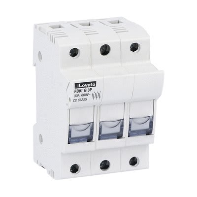 LOVATO ELECTRIC - Porte-fusib. certf. UL classe CC , x fusib. 10x38 3P In30A 600VAC no indicat lum
