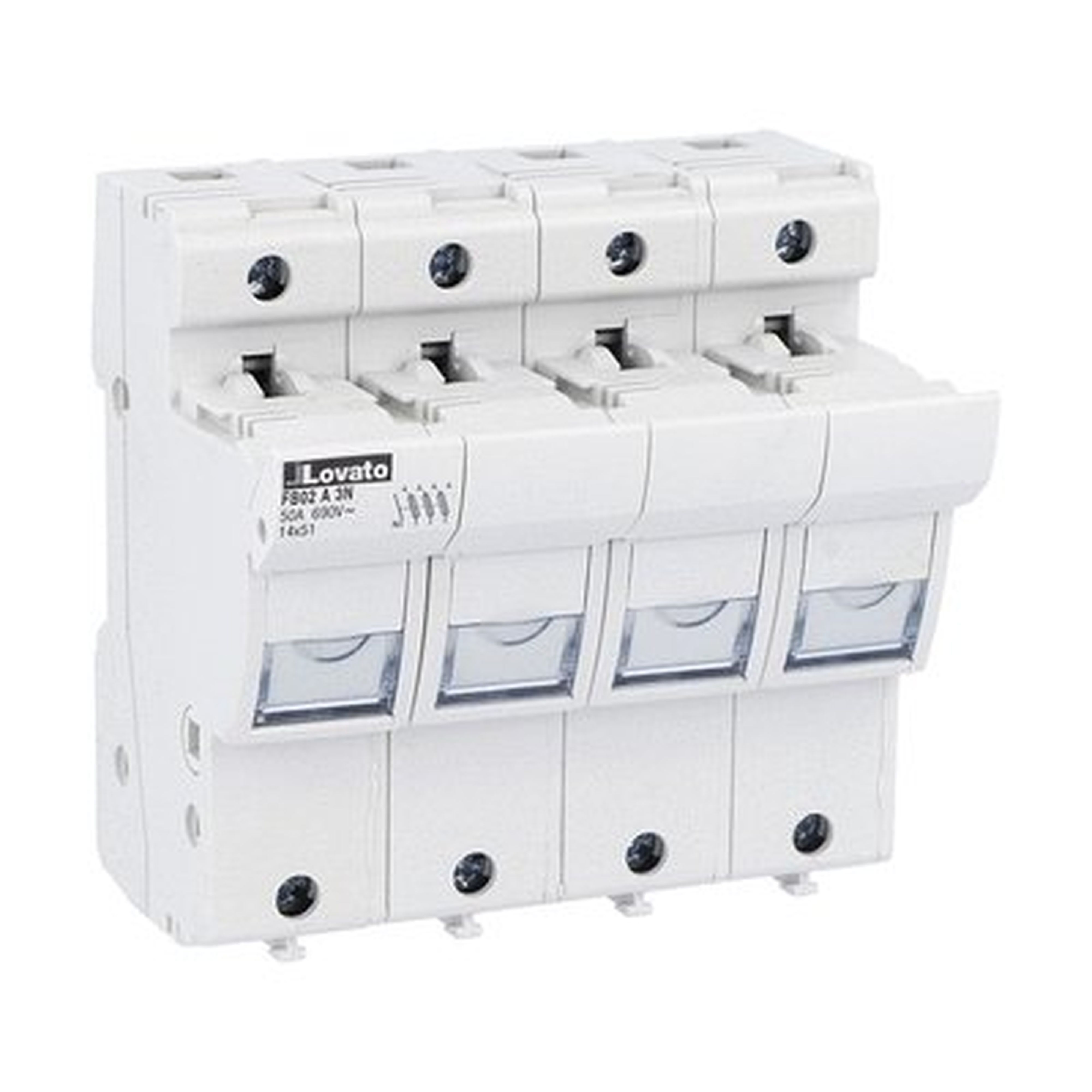 LOVATO ELECTRIC - Porte-fusibles, pour fusibles 14x51 3P+N In50A 690VAC sans indicateur lum.