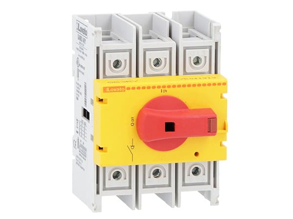LOVATO ELECTRIC - Interrupteurs-sectionneurs 3P commande directe AC21A 100A Jaune/Rouge