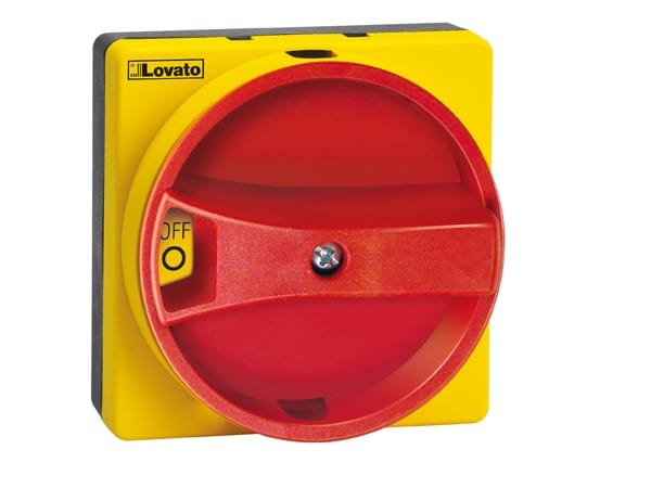 LOVATO ELECTRIC - Poignées intég. de verrouil. cadenassables fix à vis IP65,ROUGE/JAUNE GA...63A