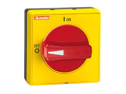 LOVATO ELECTRIC - Poignées saillant de verrouil. cadenassables fix à vis IP65,ROUGE/JAUNE GA...63A