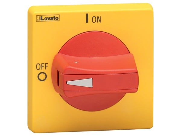 LOVATO ELECTRIC - Poignées saillant de verrouil. cadenass fix à écrou IP65,ROUGE/JAUNE GA...63A