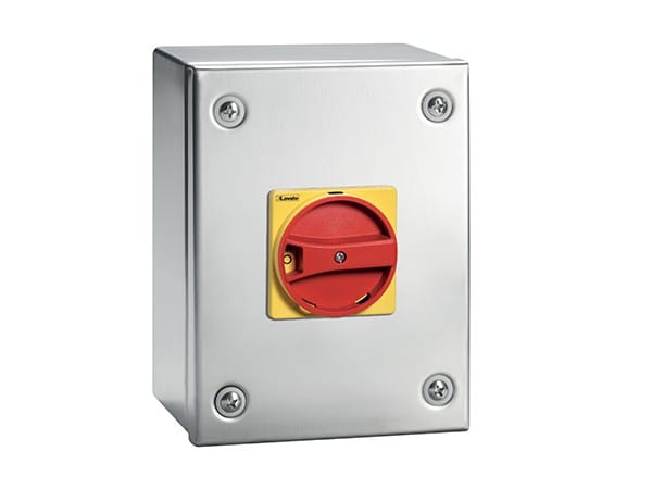 LOVATO ELECTRIC - Interrupteurs-sectionneurs 3P 32A en coffret INOX avec poignée JAUNE/ROUGE