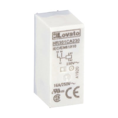 LOVATO ELECTRIC - Relais miniatures industriels sans embase, 1 inverseur 230VAC 16A