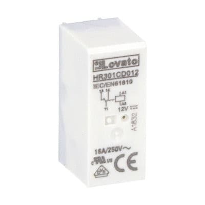 LOVATO ELECTRIC - Relais miniatures industriels sans embase, 1 inverseur 12VDC 16A