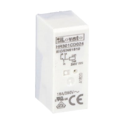 LOVATO ELECTRIC - Relais miniatures industriels sans embase, 1 inverseur 24VDC 16A