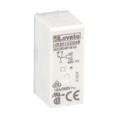 LOVATO ELECTRIC - Relais miniatures industriels sans embase, 1 inverseur 48VDC 16A