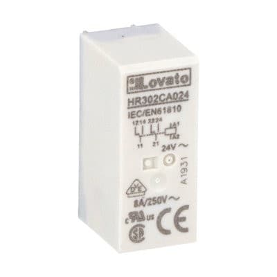 LOVATO ELECTRIC - Relais miniatures industriels sans embase, 2 inverseur 24VAC 8A