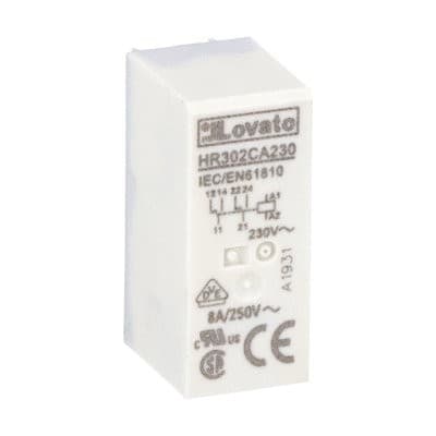 LOVATO ELECTRIC - Relais miniatures industriels sans embase, 2 inverseur 230VAC 8A