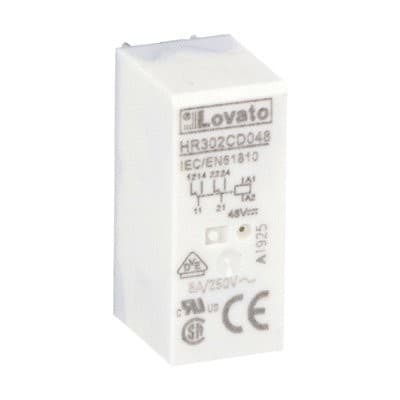 LOVATO ELECTRIC - Relais miniatures industriels sans embase, 2 inverseur 48VDC 8A