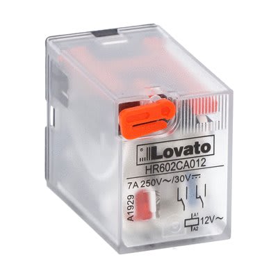 LOVATO ELECTRIC - Relais industriels avec indicateur à LED sans embase, 2 inverseurs 12VAC 7A