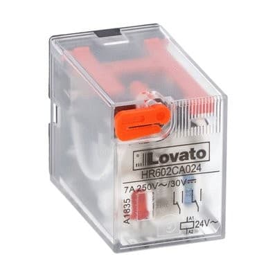 LOVATO ELECTRIC - Relais industriels avec indicateur à LED sans embase, 2 inverseurs 24VAC 7A