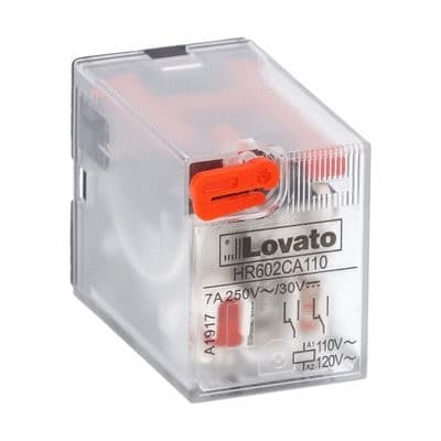 LOVATO ELECTRIC - Relais industriels avec indicateur à LED sans embase, 2 inverseurs 110VAC 7A