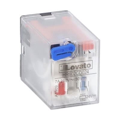 LOVATO ELECTRIC - Relais industriels avec indicateur à LED sans embase, 2 inverseurs 24VDC 7A