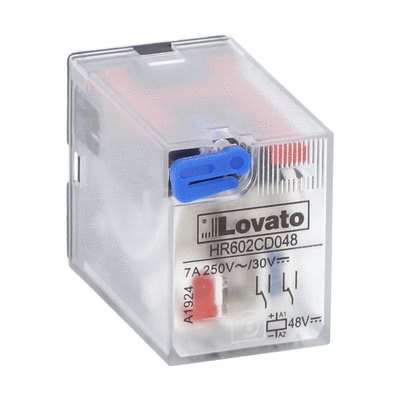 LOVATO ELECTRIC - Relais industriels avec indicateur à LED sans embase, 2 inverseurs 48VDC 7A