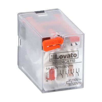 LOVATO ELECTRIC - Relais industriels avec indicateur à LED sans embase, 4 inverseurs 110VAC 5A