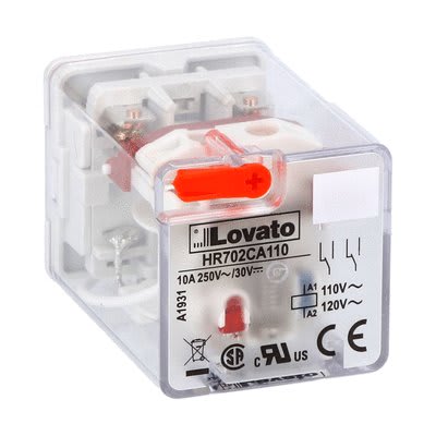 LOVATO ELECTRIC - Rel. industriels 8 pôles avec indicat à LED sans embase, 110-120VAC 10A