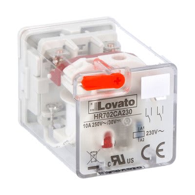 LOVATO ELECTRIC - Rel. industriels 8 pôles avec indicat à LED sans embase, 230VAC 10A, 2 inver.